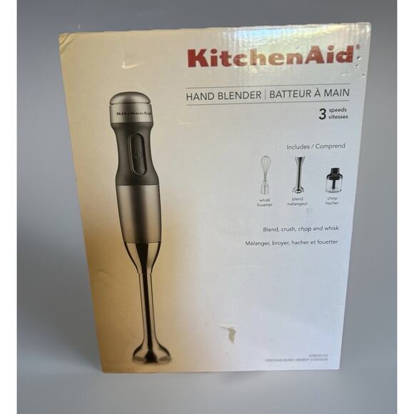 KitchenAid KHB2351CU 3-Speed Hand Blender/Contour Silver, 8 inches - New In Box - Picture 2 of 12
